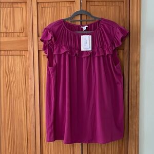 Fuscia Stasha ruffle top